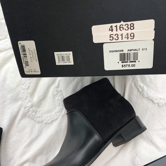 Rag & Bone Aston Boot Asphalt Leather Suede Ankle Bootie 7.5 37.5 - Picture 2 of 6